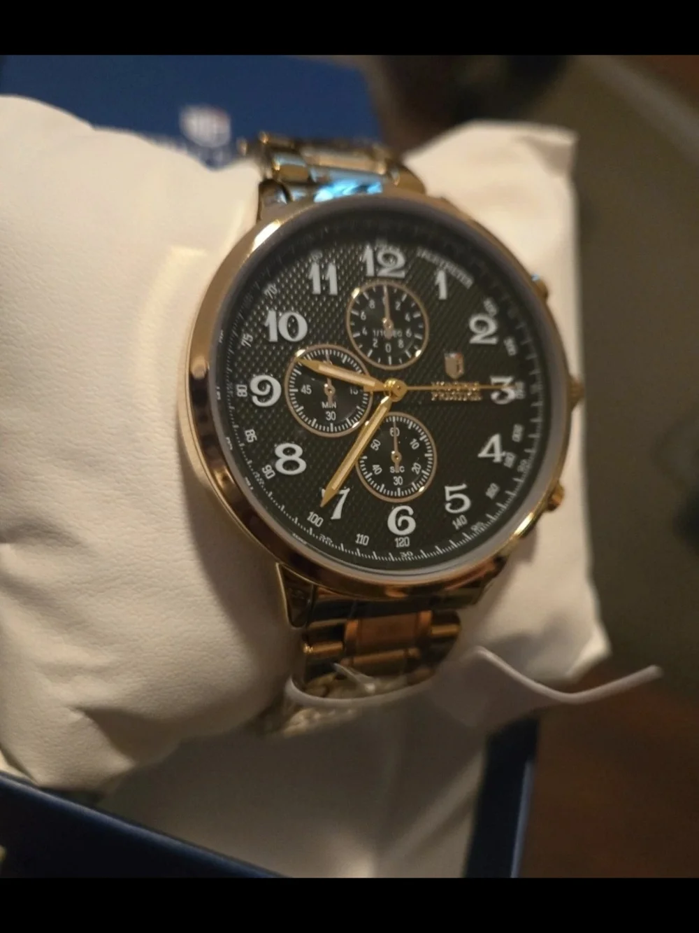 MPW-0319 Montres Prestige X Invicta Men's Watch Gold Tone Black Dial 43.5mm